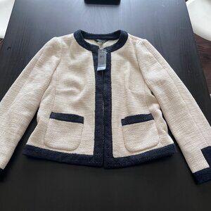 Ann Taylor Cream & Dark Navy Jacket XSP Petite - NWT